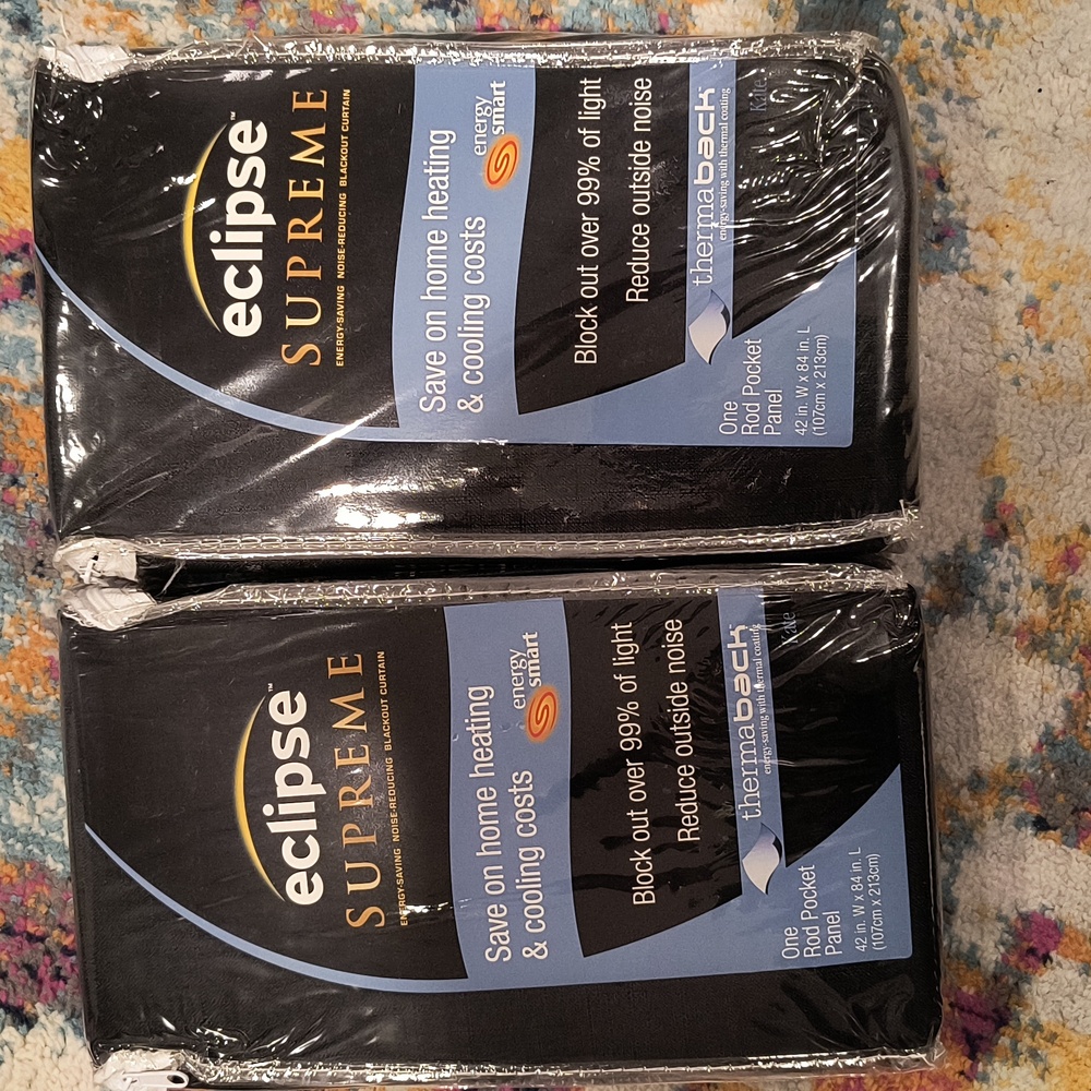 Eclipse Supreme Energy-Saving Black Curtain Noise Reduction - 1 Panel Per Pkg